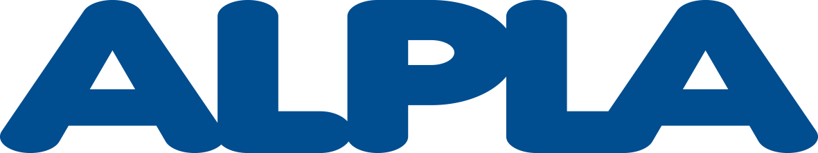 Logo ALPLA en caractères bleus gras.