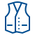 Blue icon of a buttoned-down vest.