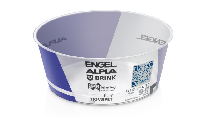Thin-Wall-Plastic-Container RePETec from the front by ALPLA
