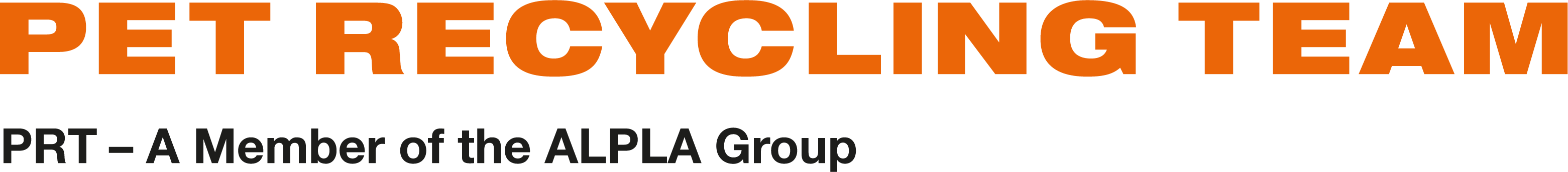 PET Recycling Team, part of the ALPLA Group logo, in orange and black text.