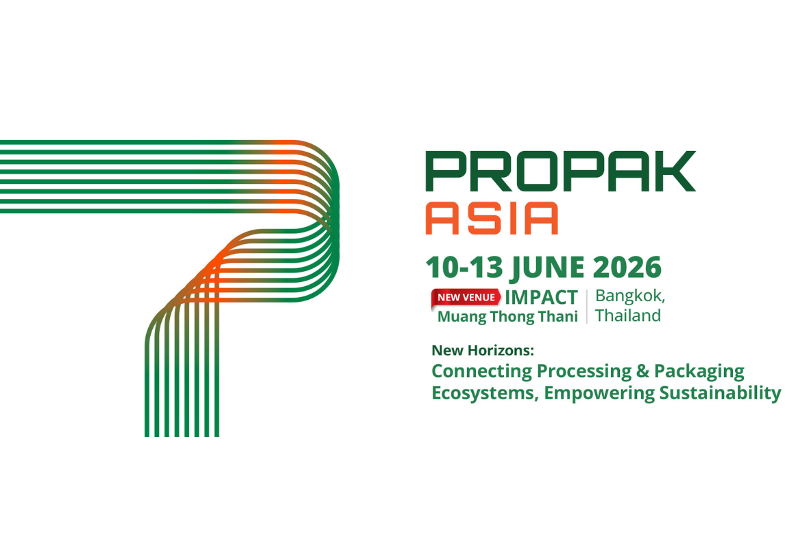 PROPAK Asia 2026 logo, green and red lines forming a stylized "P".