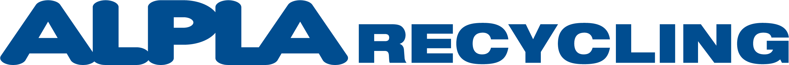 Logo ALPLA Recycling en texte bleu.