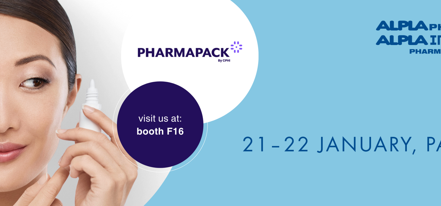 Woman smiling and holding a skincare product, event details to the right.