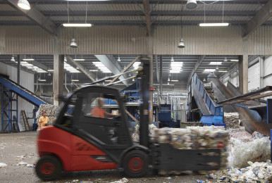 ALPLA Recycling incoming material forklift driver