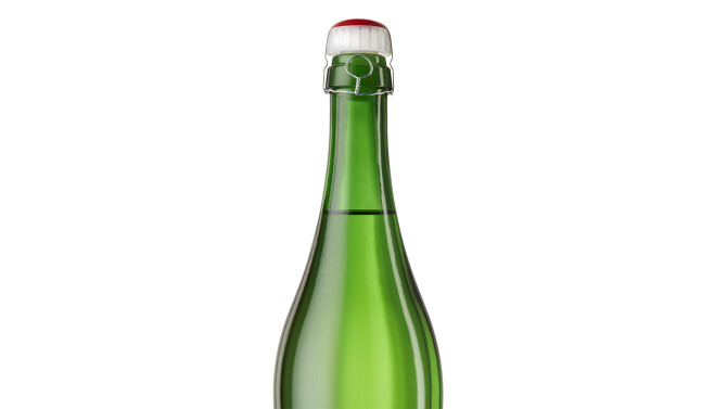 Champagne bottle with a reusable cork
