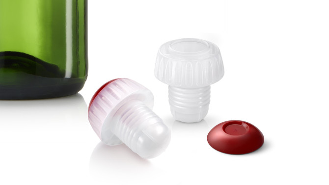 reusable plastic champagne cork with coloured cap