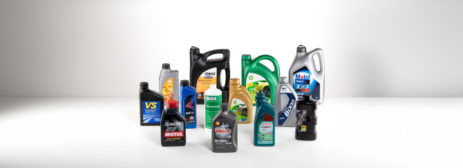 Group shot of the Oil and Lubricants market segment manufactured by ALPLA