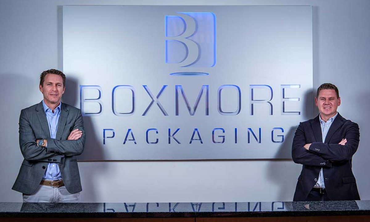 ALPLA executives at Boxmore Packaging’s office after the company’s acquisition in South Africa in 2017.