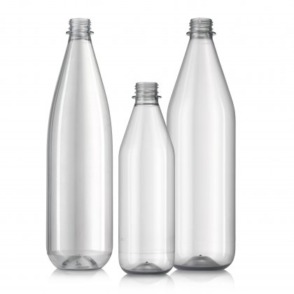 Reusable lightweight PET bottles for beverages solutions in various sizes