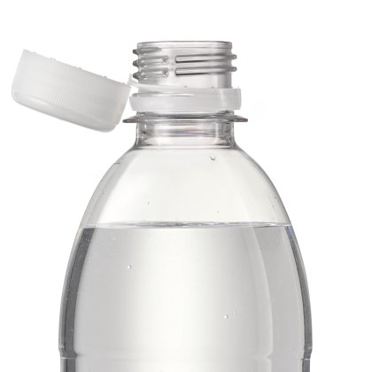 Tethered caps - caps which remain firmly attached to the bottle
