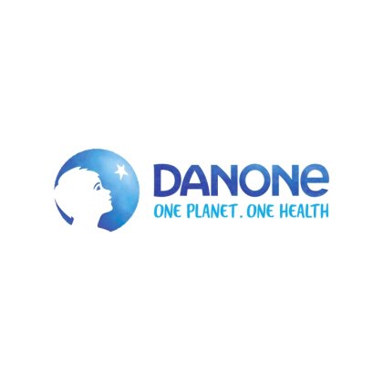 Danone logo with the slogan "One Planet. One Health."