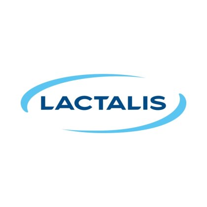 Lactalis logo with blue oval swoosh.