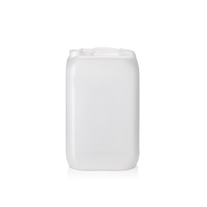 White plastic canister for industrial applications.